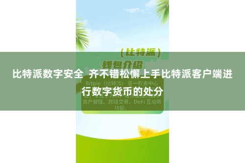 比特派数字安全  齐不错松懈上手比特派客户端进行数字货币的处分